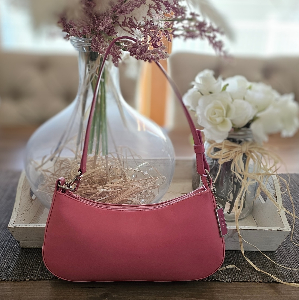Vintage Coach Pearlized Nappa Leather Demi Shoulder Bag 8167 ( Pink ) - Picture 12 of 15